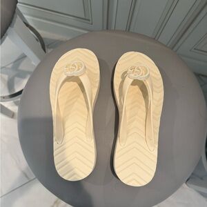 Cream Flip Flops